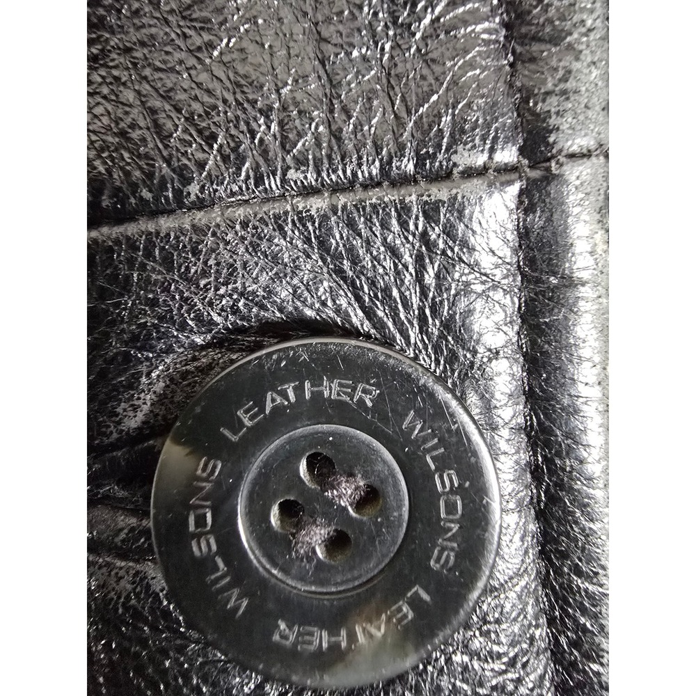Wilsons Leather Trench Coat Belted Black Women's Size Small Thinsulate Lined - Picture 5 of 15